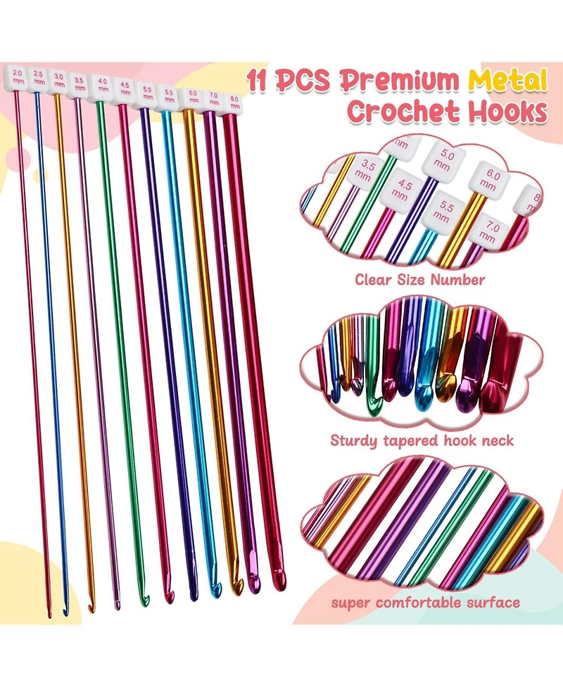 Aeelike Tunisian Crochet Hook Set with Cable