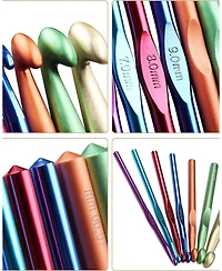 Aeelike Large Crochet Hook Set - Metal Crochet Needles for Thick Yarn - Beginners Big Crochet Set