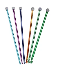 Aeelike Tunisian Long Crochet Hooks Set - 6 Sizes 6.5mm to 11mm, Lightweight Aluminum Afghan Hooks, 13.78 Inches Long for Blankets Scarves Bags