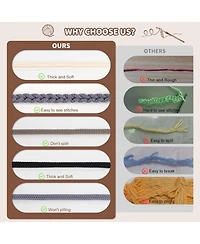 Aeelike Complete Crochet Basket Kit for Beginners - Includes Yarn, Hook, Stitch Markers, and Guidebook