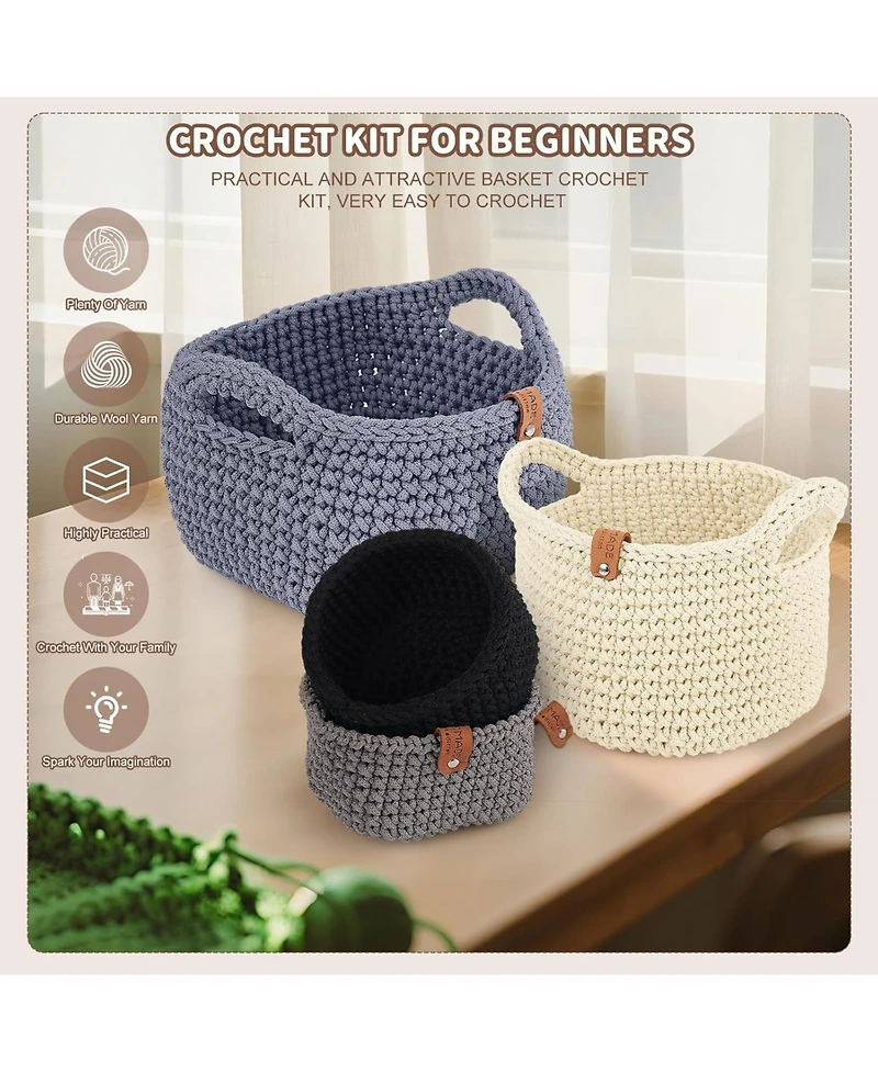 Aeelike 27Pieces Crochet Basket Kit