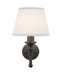 Regency Hill Braidy Rustic Wall Light Sconces Set of 2 Bronze Plug-in 7" Light Fixture Ivory Cotton Shade for Bedroom Reading Living Room Hallway Home