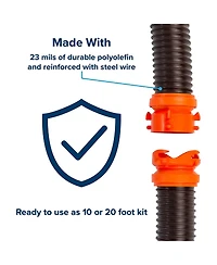 Camco RhinoFLEX 20' Sewer Hose with Sidewinder Support Rv Trailer Accessory Set