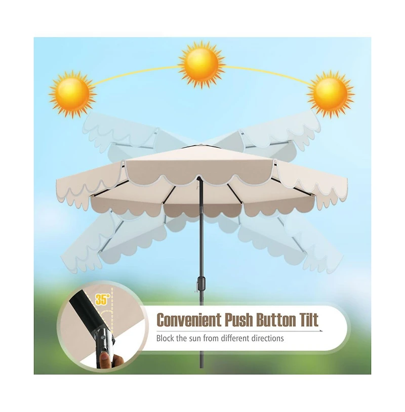 Boyel Living 10 Feet Patio Umbrella Outdoor Market Umbrella with Crank Tilt Adjustment