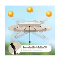 Boyel Living 10 Feet Patio Umbrella Outdoor Market Umbrella with Crank Tilt Adjustment