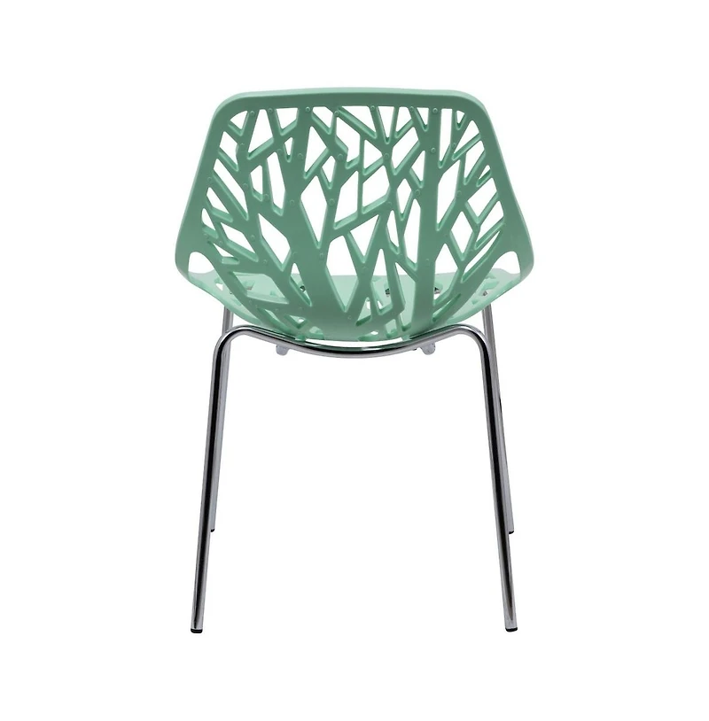 LeisureMod Modern Asbury Dining Chair w/ Chromed Legs
