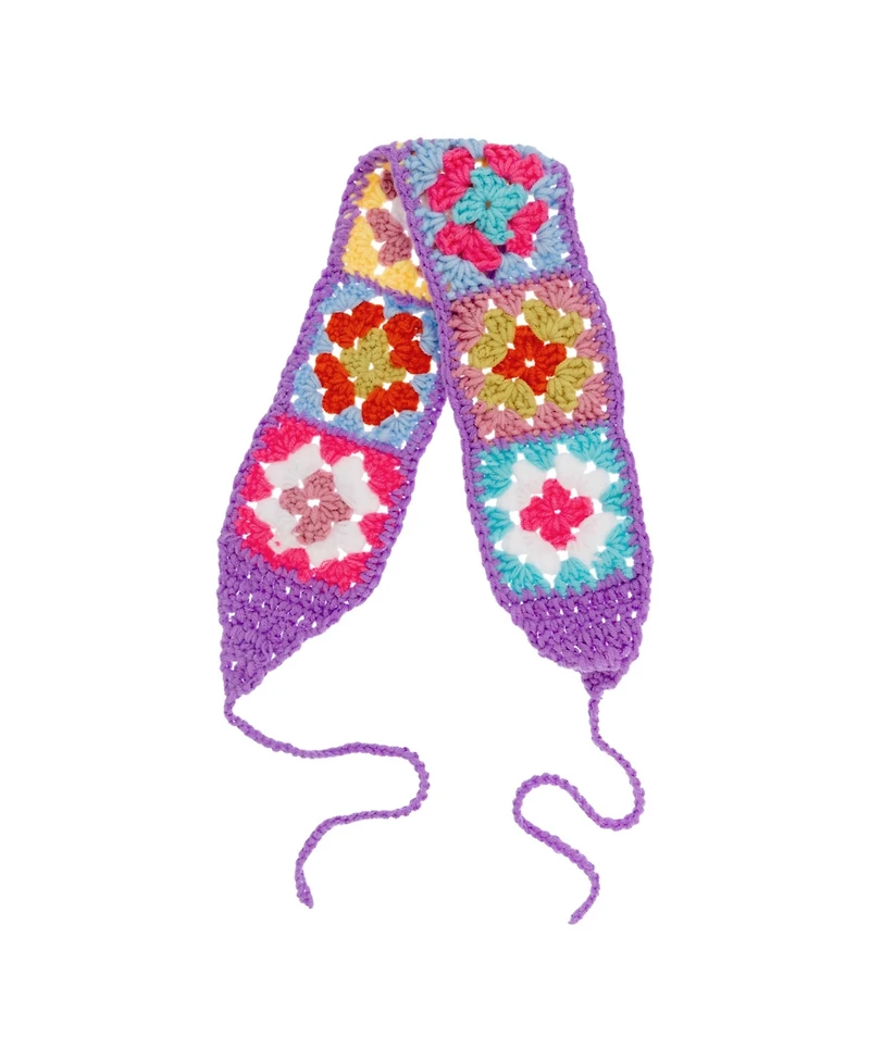 John Bead Granny Square Headband Floral Crochet Diy Kit for Beginners