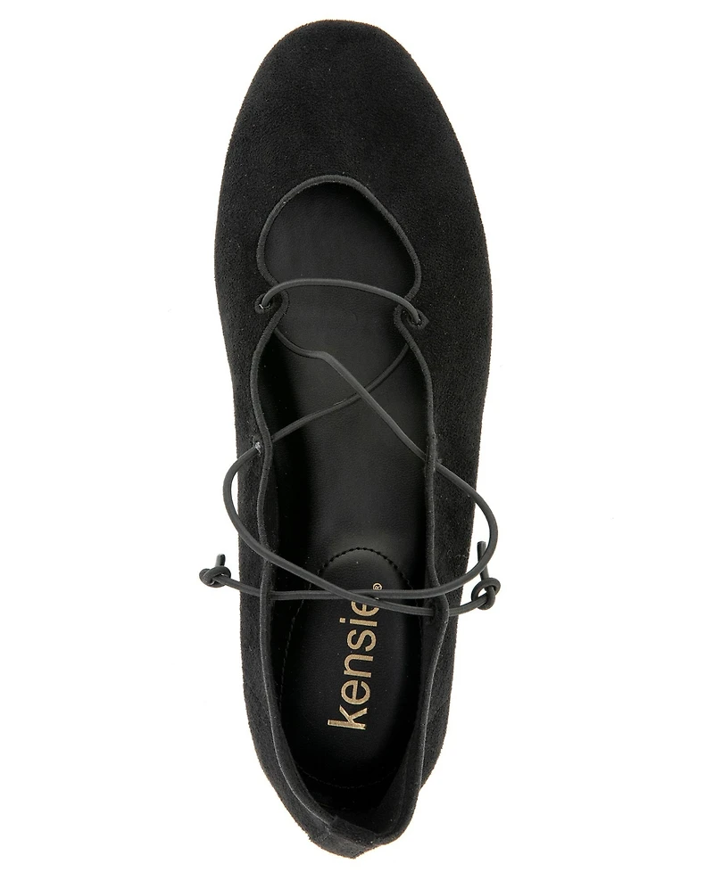 Kensie Women's Eglantine Elastic Strap Ballet Flat