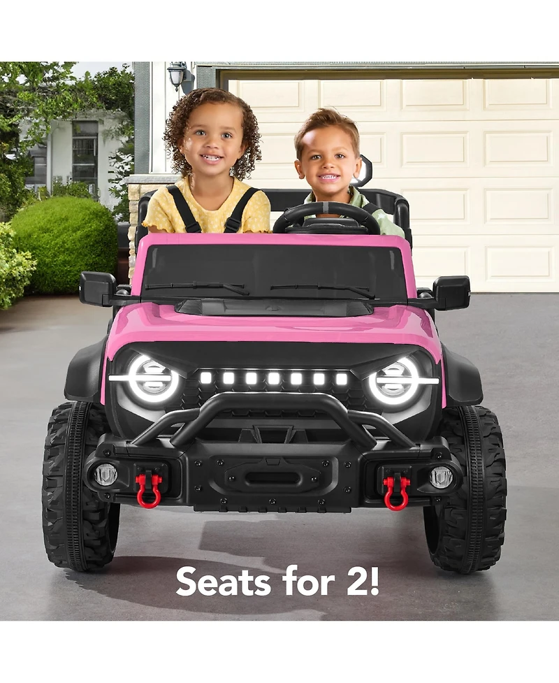 Best Choice Products Kids 24V 2-Seater Electric Ride-On Car Truck Parent Control, Bluetooth, Led Lights