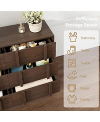 homfan 47.2" Storage Cabinet 6-Drawer Wood Console for Tv Up to 50", Living Room Entertainment Center