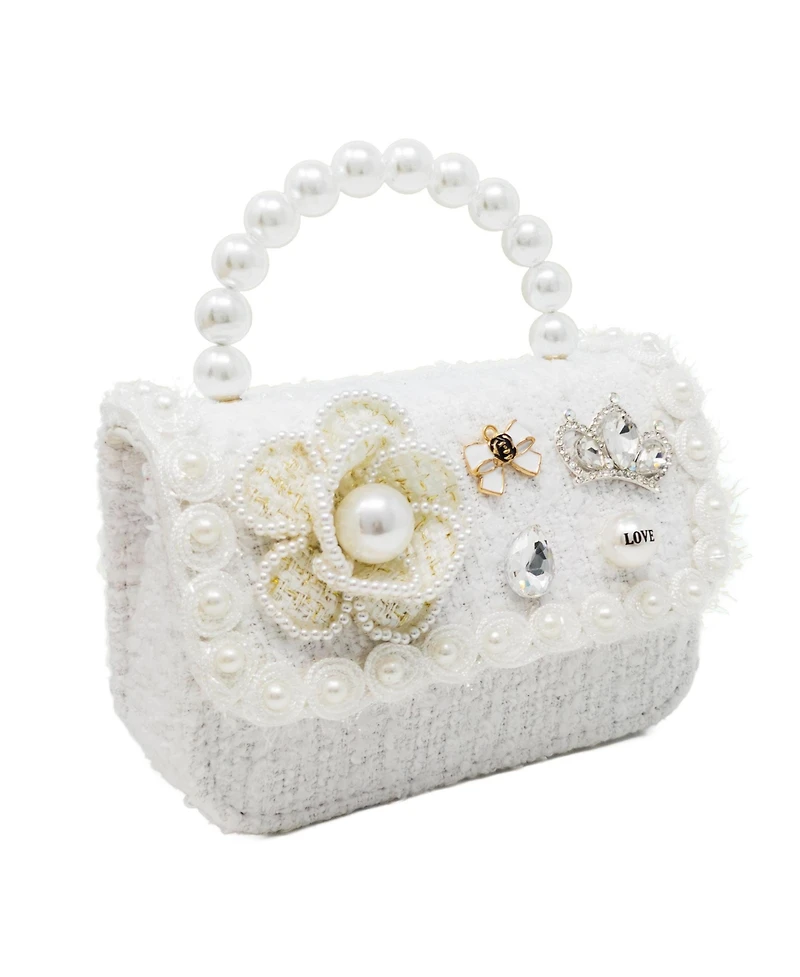Puttisu Girls Royal Camellia Tweed Handbag