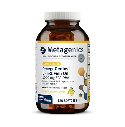 Metagenics OmegaGenics Omega 3 Fish Oil 1000 Milligram Epa Dha High Potency Omega 3 Supplement for Heart, Brain and Joint Health 120