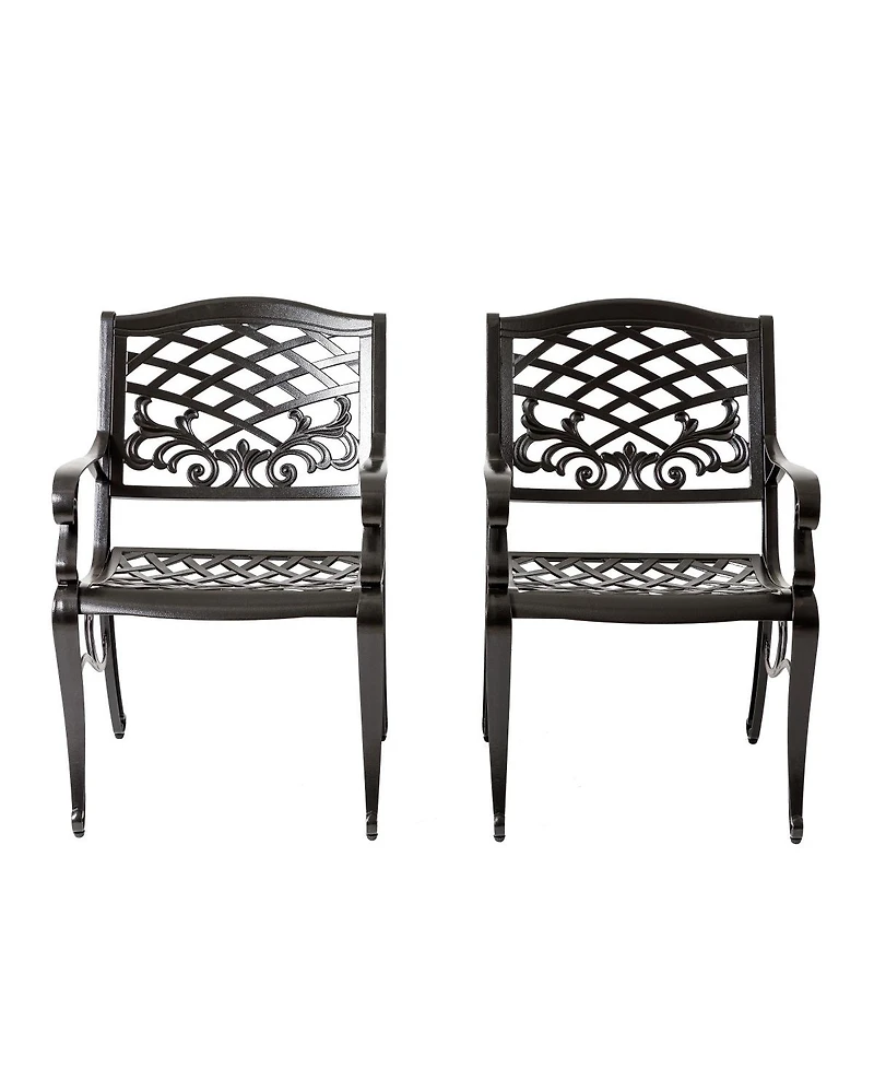 Asagikoiai 5-Piece Weather-Resistant Aluminum Outdoor Patio Dining Set with Round Table and Chairs