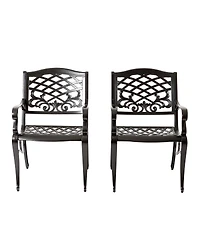 Asagikoiai 5-Piece Weather-Resistant Aluminum Outdoor Patio Dining Set with Round Table and Chairs