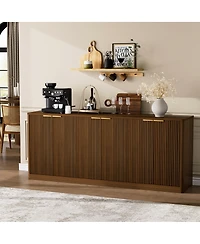 Streamdale Furniture 67'' Modern Wavy 6-Door Sideboard Storage Cabinet