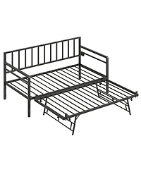 Streamdale Furniture Daybed with Led Lights Charging Station and Trundle