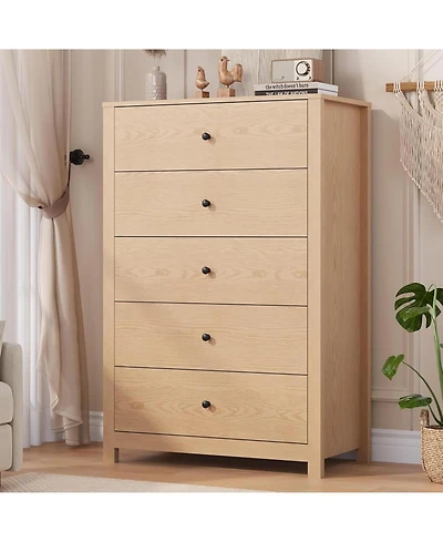 gaomon 5 Drawer Dresser for Bedroom – Modern Simply Chest of Drawers, Wood Storage Dresser with Deep Drawers for Living Room