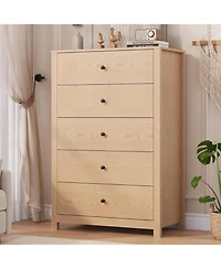 gaomon 5 Drawer Dresser for Bedroom – Modern Simply Chest of Drawers, Wood Storage Dresser with Deep Drawers for Living Room
