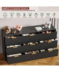 gaomon Fluted 9 Drawers Dresser For Bedroom, 59" Wide Modern Chest of with Metal Handles, Living Room, Entryway, Hallway
