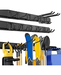 Xdovet Wall Mount Garden Tool Organizer Metal Hooks Rail Rack Holder