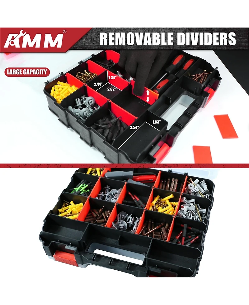 Xdovet Tool Box Organizer 34 Compartments Removable Dividers
