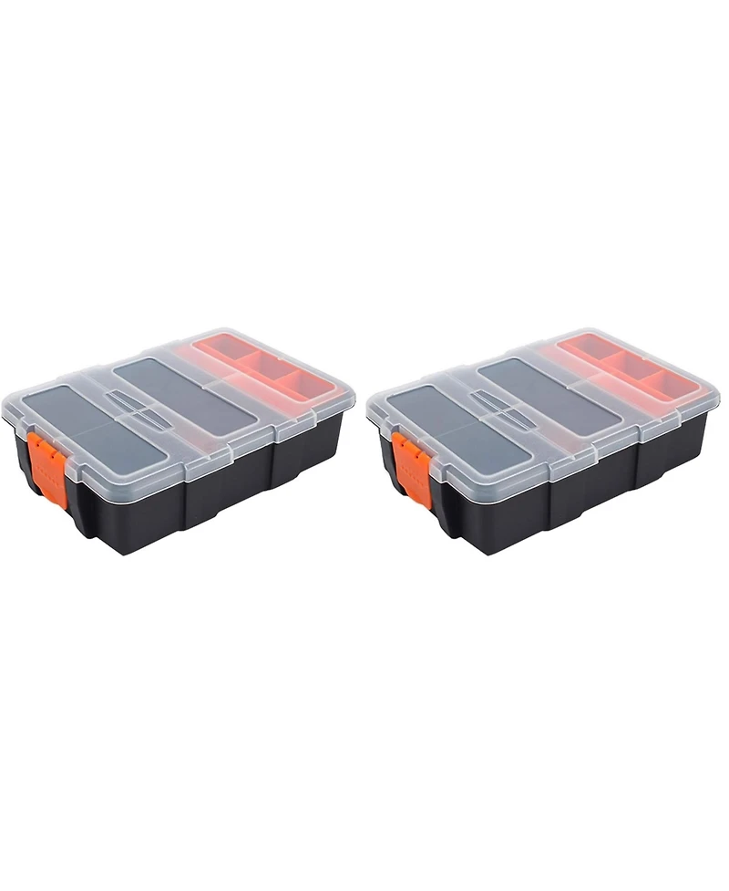 Xdovet Small Parts Organizer Removable Dividers 10-Compartment Storage Box