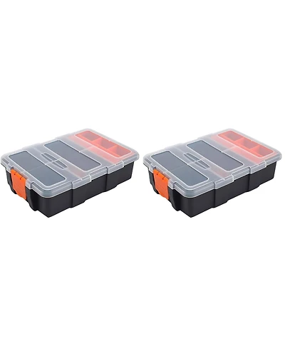 Xdovet Small Parts Organizer Removable Dividers 10-Compartment Storage Box