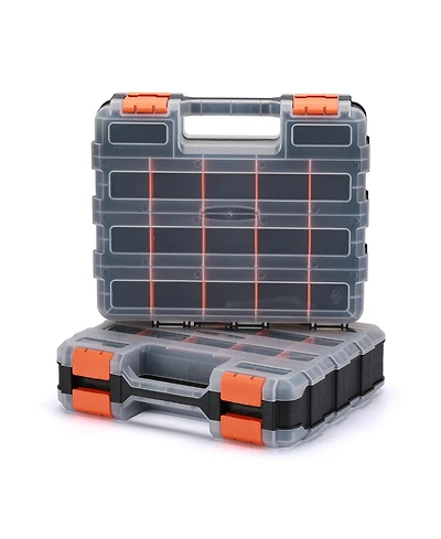 Xdovet Double Side Tool Organizer Hardware Box Removable Dividers