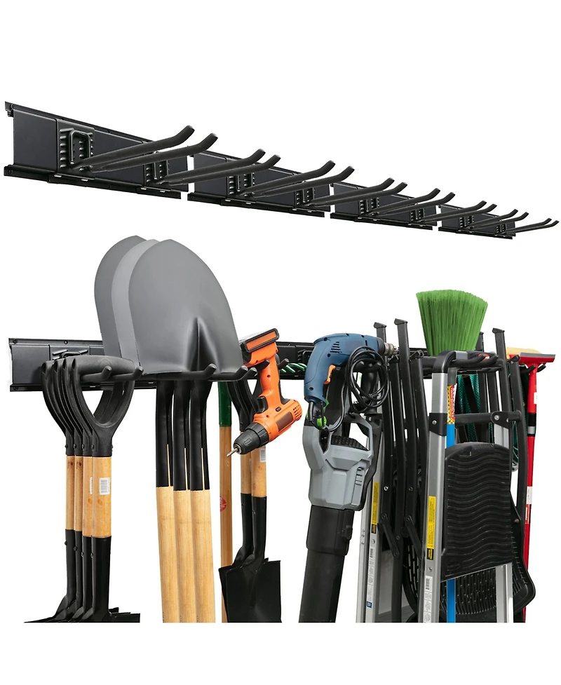Xdovet Wall Mount Garden Organizer Rack with Adjustable Hooks