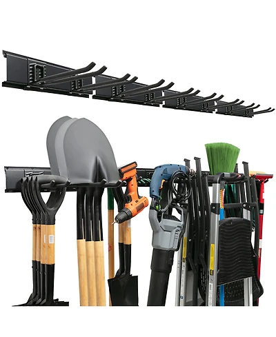 Xdovet Wall Mount Garden Organizer Rack with Adjustable Hooks