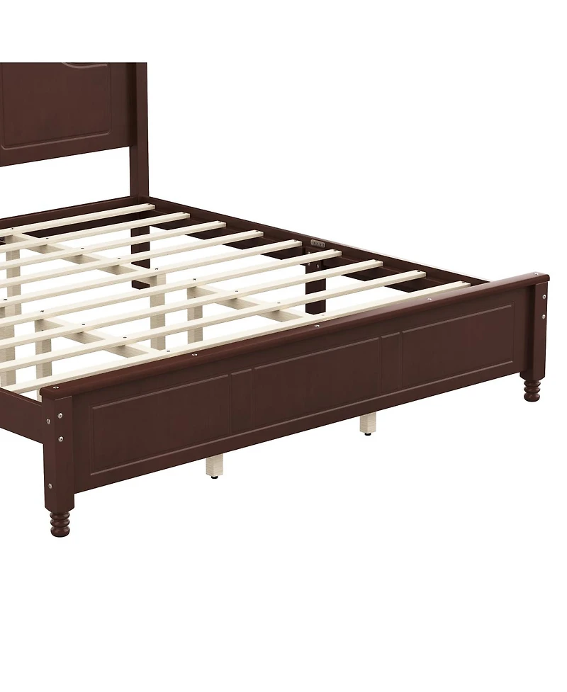 Streamdale Furniture King Size Retro Wave Platform Bed Frame Dark