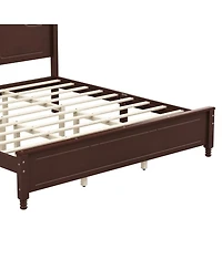 Streamdale Furniture King Size Retro Wave Platform Bed Frame Dark