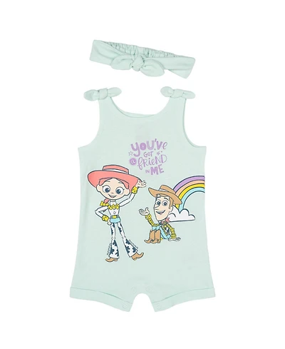 Disney Toddler Girls Minnie Mouse Winnie the Pooh Lion King Lilo & Stitch Simba Romper and Headband Newborn to