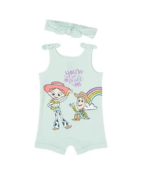 Disney Toddler Girls Minnie Mouse Winnie the Pooh Lion King Lilo & Stitch Simba Romper and Headband Newborn to