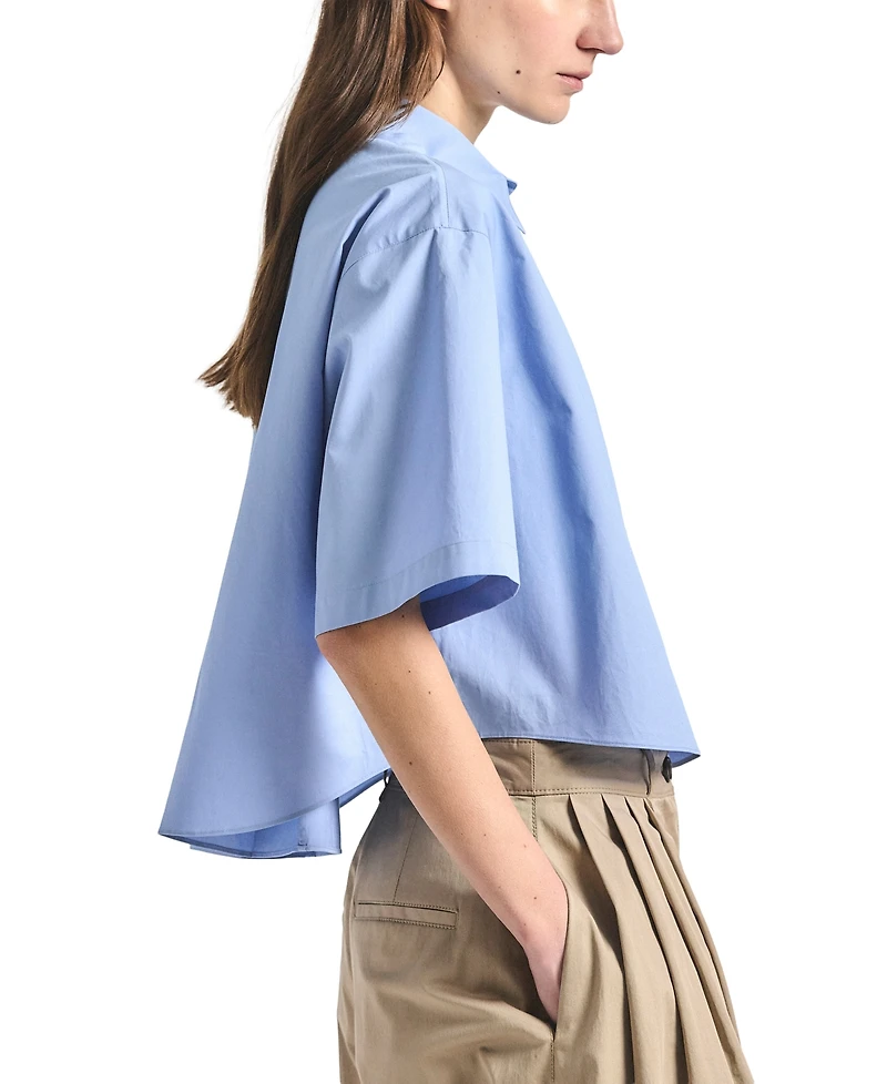 Derek Lam 10 Crosby Women's Olivia Cropped Short-Sleeve Shirt