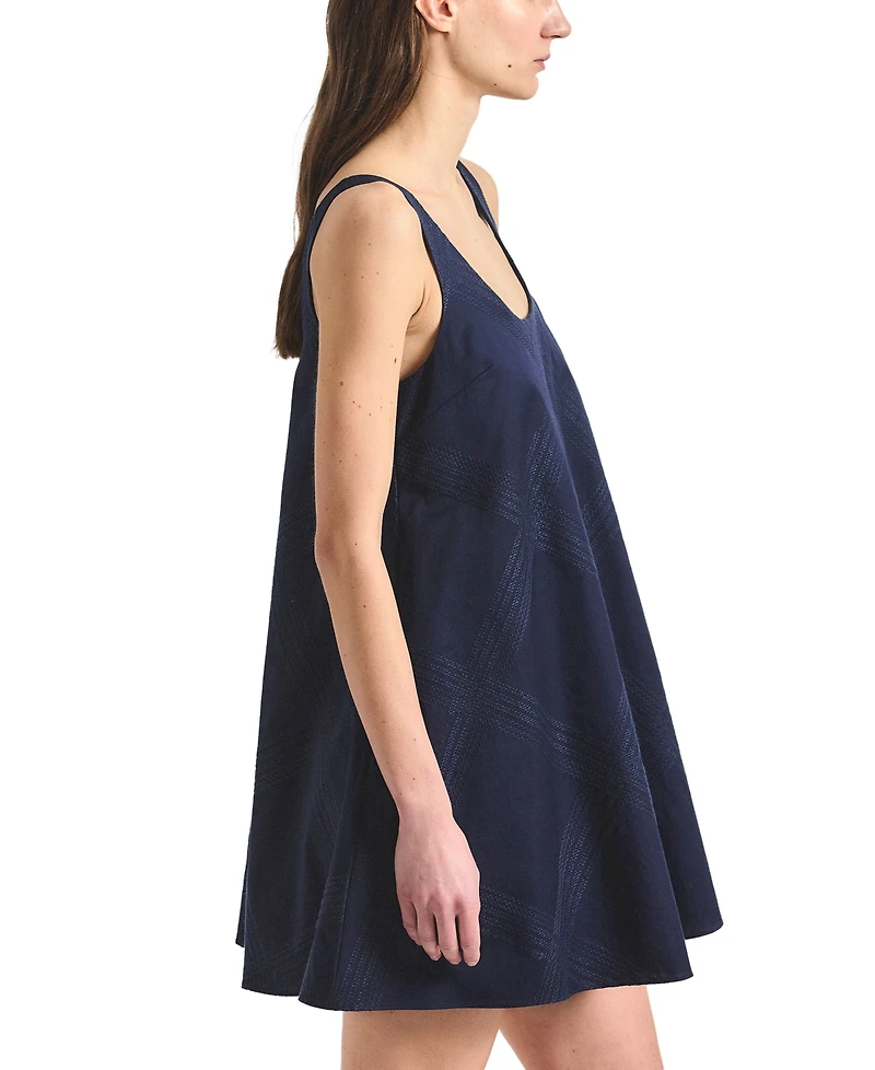 Derek Lam 10 Crosby Women's Emery Embroidered Twill Trapeze Dress