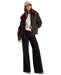 Good American Women's Waist High-Rise Wide Palazzo Jeans