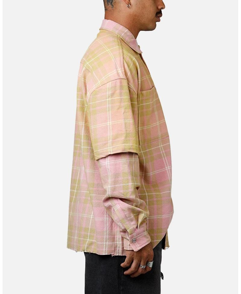 mnml Men's Dip Fade Flannel Shirt