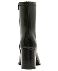 Madden Girl Women's Morning Block Heel Square Toe Sock Booties