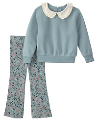 Carter's Toddler Girls' 2T-5T Floral Fleece Sweatshirt and Pants, 2-Piece Set