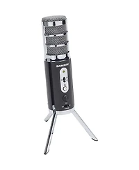 Samson Satellite Usb/iOS Broadcast Microphone with Dual 16mm Condenser Capsules, Bundle With Samson SR350 Over-Ear Stereo Headphones, HandA Pop Filter