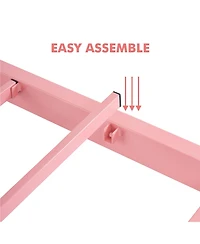 homfan Metal Daybed Frame with Pull-Out Trundle and Steel Slat Support - Versatile Multi-functional Sofa Bed for Guest Room and Modern Living Spaces