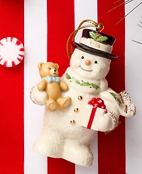 Lenox 2026 Snowman with Teddy Bear Ornament