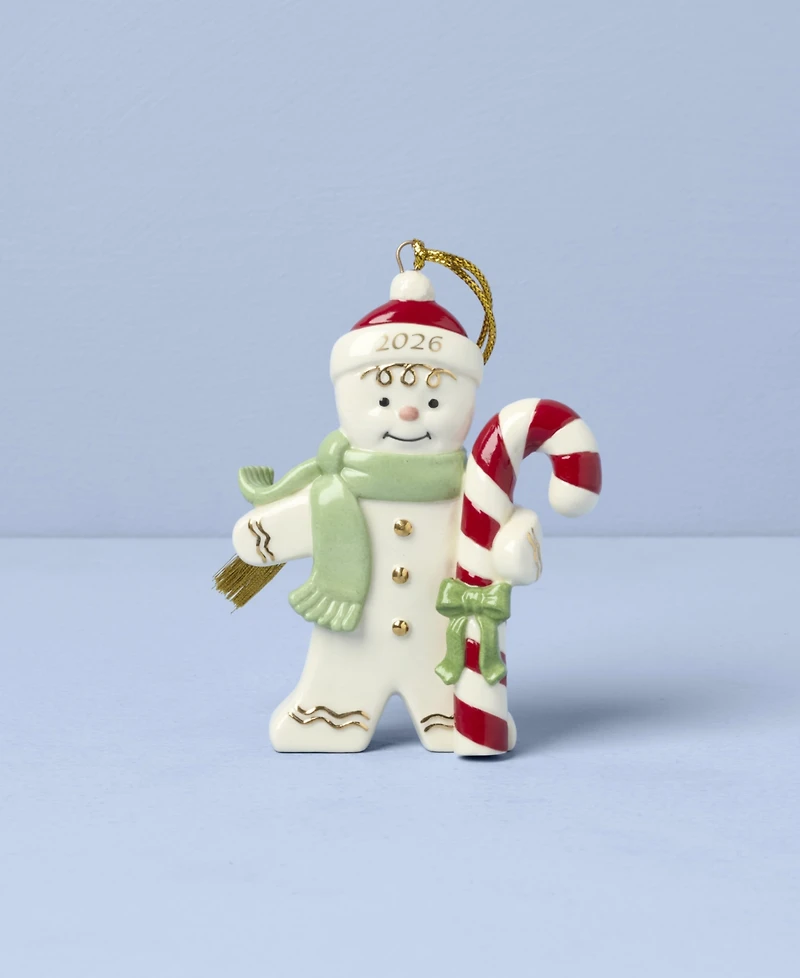 Lenox 2026 Gingerbread with Candy Cane Ornament