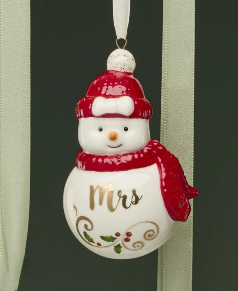 Lenox Mr. & Mrs. Snowman 2-Piece Ornament Set
