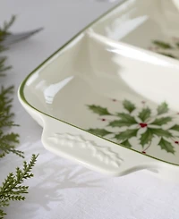 Lenox Holiday Carved Divided Dish
