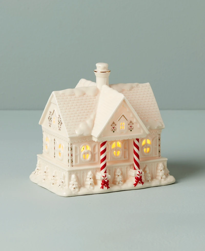 Mistletoe Park Light-up Santa's Cottage Figurine, Exclusively at Macy's