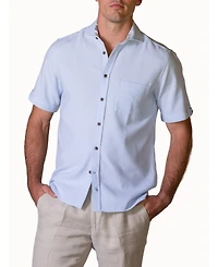Koy Clothing Men's Cotton Short Sleeve Sack Weave Shirt