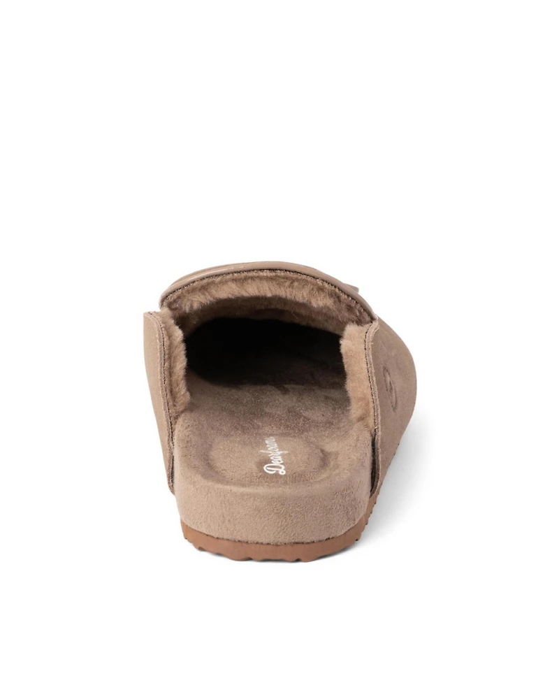 Dearfoams Women's Falan Genuine Suede Scuff Slippers