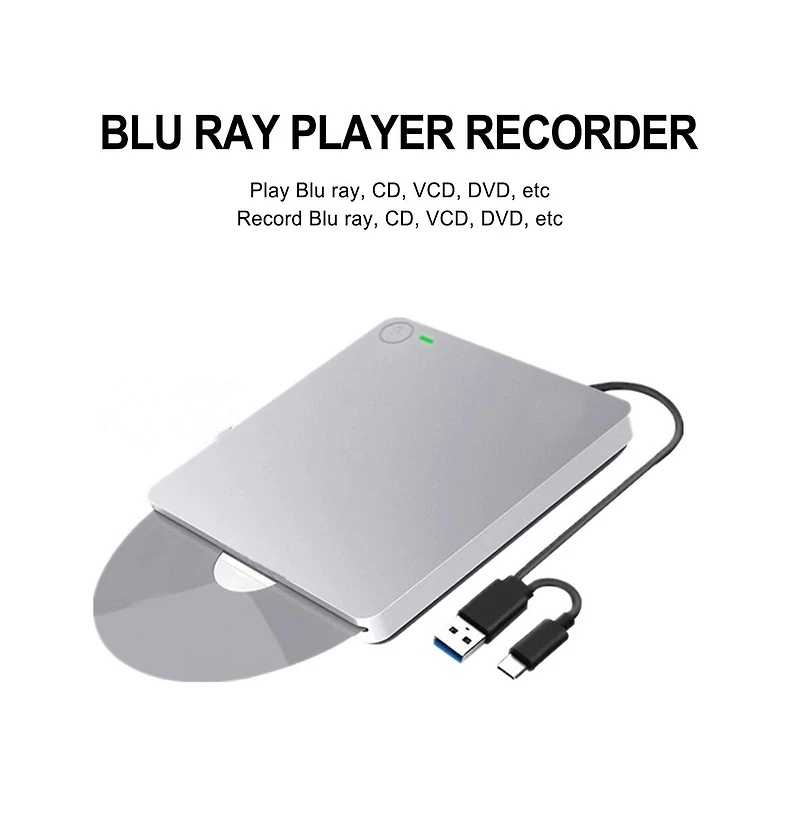 Artudatech 4K 24X External Bd/Dvd/Cd Writer – Usb 3.0, Slot-in, Plug and Play